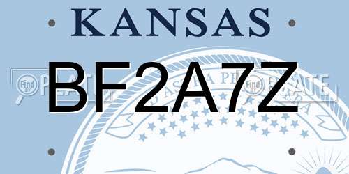 BF2A7Z Kansas License Plate