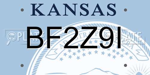 BF2Z9I Kansas License Plate
