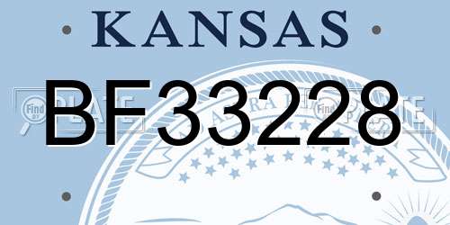 BF33228 Kansas License Plate