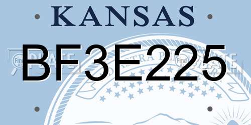 BF3E225 Kansas License Plate