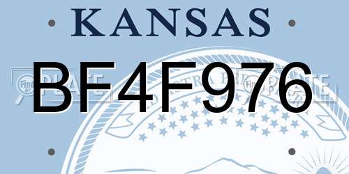 BF4F976 Kansas License Plate