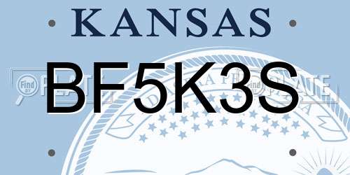 BF5K3S Kansas License Plate