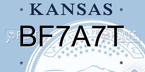 BF7A7T Kansas License Plate
