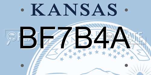 BF7B4A Kansas License Plate