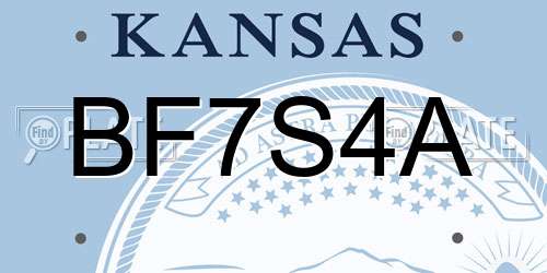 BF7S4A Kansas License Plate