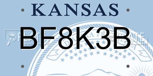BF8K3B Kansas License Plate