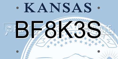 BF8K3S Kansas License Plate