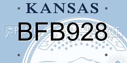 BFB928 Kansas License Plate
