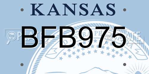 BFB975 Kansas License Plate