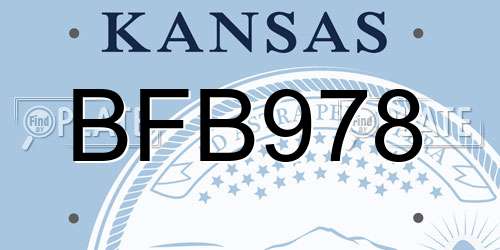 BFB978 Kansas License Plate