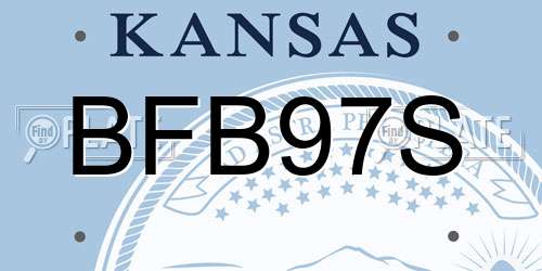 BFB97S Kansas License Plate