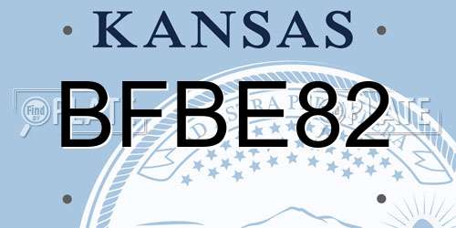 BFBE82 Kansas License Plate