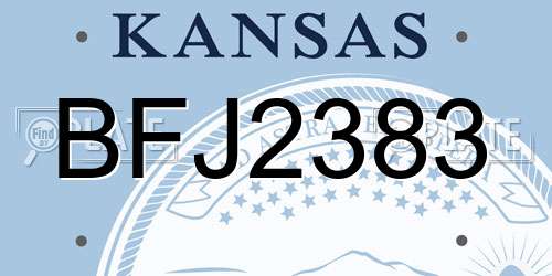 BFJ2383 Kansas License Plate