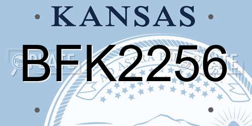BFK2256 Kansas License Plate