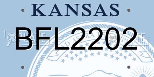 BFL2202 Kansas License Plate