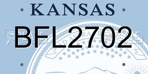 BFL2702 Kansas License Plate