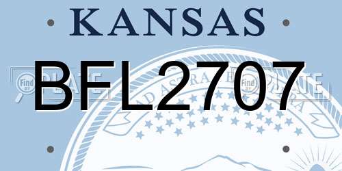 BFL2707 Kansas License Plate