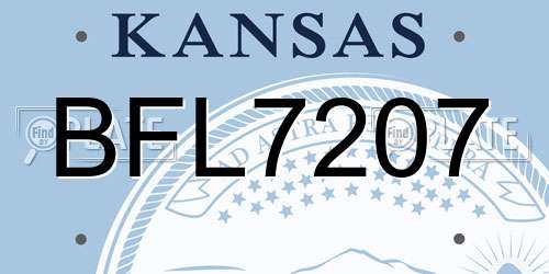 BFL7207 Kansas License Plate