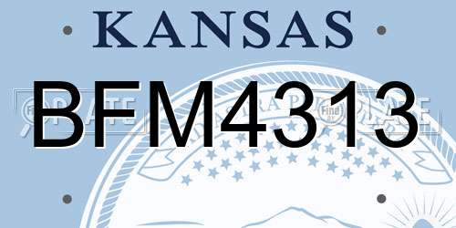 BFM4313 Kansas License Plate