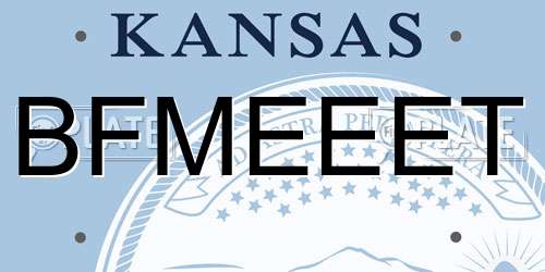 BFMEEET Kansas License Plate