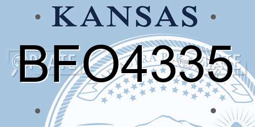 BFO4335 Kansas License Plate