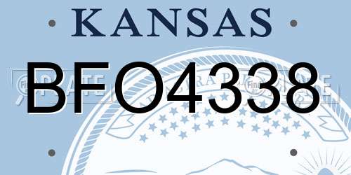BFO4338 Kansas License Plate