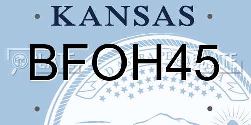 BFOH45 Kansas License Plate