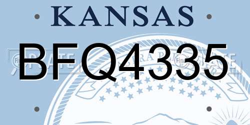 BFQ4335 Kansas License Plate