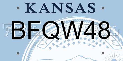 BFQW48 Kansas License Plate