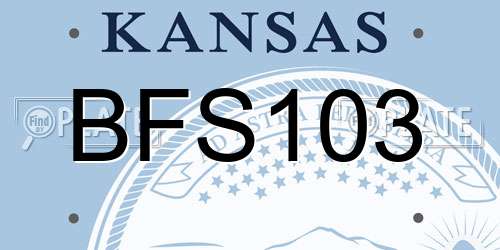 BFS103 Kansas License Plate