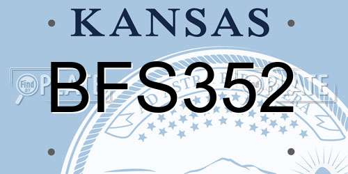 BFS352 Kansas License Plate
