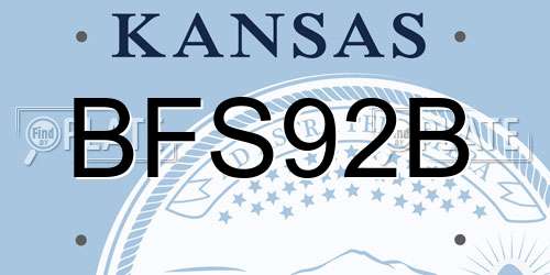 BFS92B Kansas License Plate