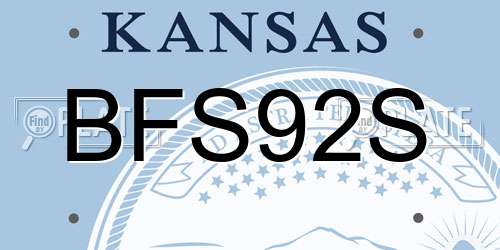 BFS92S Kansas License Plate