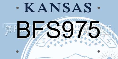 BFS975 Kansas License Plate