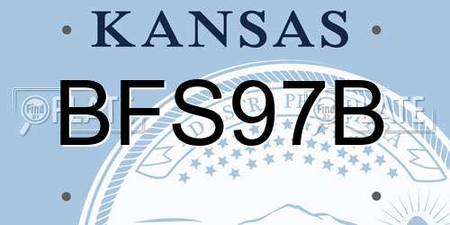 BFS97B Kansas License Plate