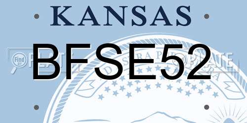 BFSE52 Kansas License Plate