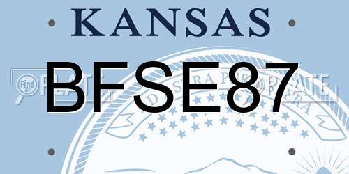 BFSE87 Kansas License Plate