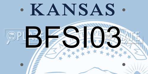 BFSI03 Kansas License Plate