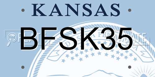 BFSK35 Kansas License Plate