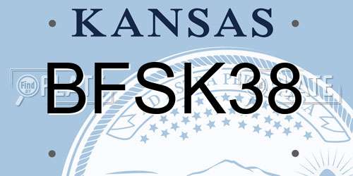 BFSK38 Kansas License Plate