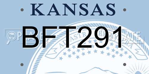 BFT291 Kansas License Plate