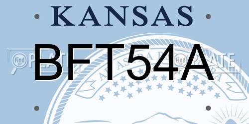 BFT54A Kansas License Plate