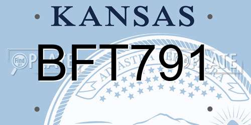 BFT791 Kansas License Plate