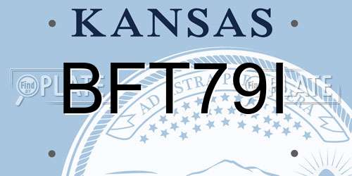 BFT79I Kansas License Plate