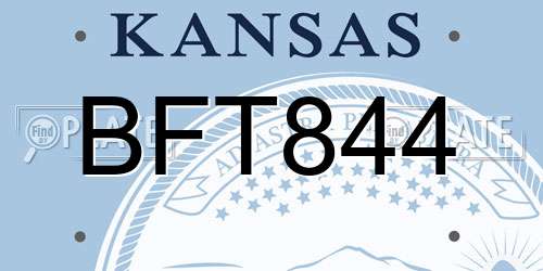 BFT844 Kansas License Plate
