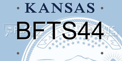BFTS44 Kansas License Plate