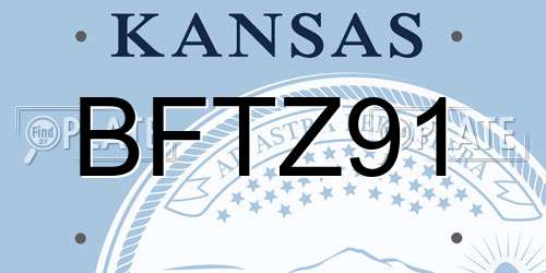 BFTZ91 Kansas License Plate