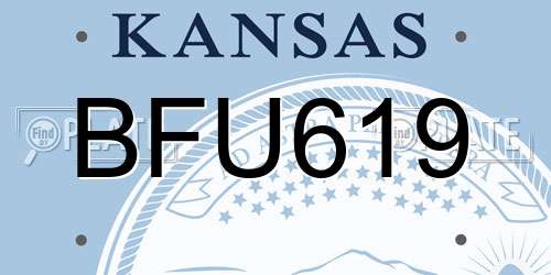 BFU619 Kansas License Plate