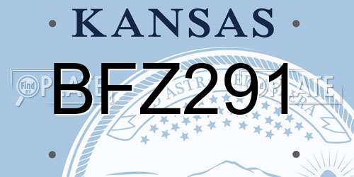 BFZ291 Kansas License Plate