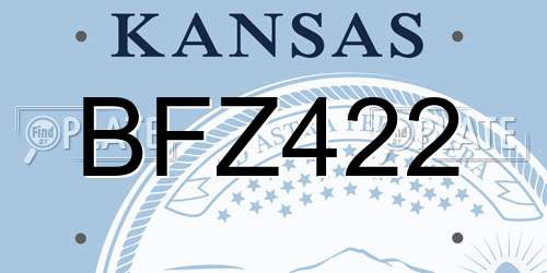BFZ422 Kansas License Plate